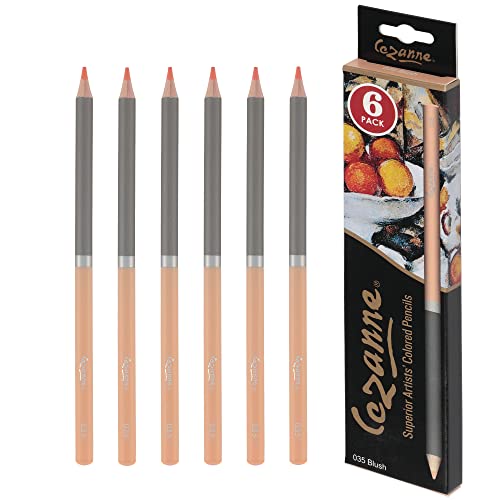 Cezanne Creative Mark Premium Colored Pencils, Blush, 2 Packs (12 Count) Highly Pigmented Artist Set, Smooth Sketching Coloring Highlighting Blending, Soft 3.3Mm Wax-Based - color: Blush, size: 6 Count (Pack of 2)