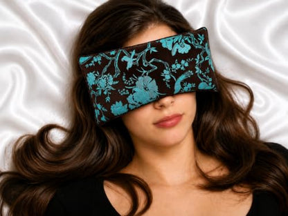 Handmade Luxe Serenity Eye Pillow - All-Natural Flaxseed - Unscented or Lavender Scented – Weighted Eye Mask for Yoga, Meditation, Hot & Cold Therapy - color: BIRDS IN PARADISE, style: UNSCENTED