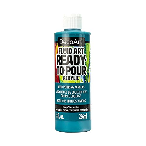 DecoArt DecoArt FluidArt Ready-To-Pour Acrylic Paint 8oz-Deep Turquoise - color: Deep Turquoise