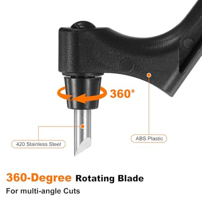HARFINGTON Craft Cutting Tools 15/30/45 Degree Blades 360 Degree Rotating Blade Stainless Steel Cutter Pen Knife with Mat for DIY Crafts Stencils Scrapbooks, Black - color: Black
