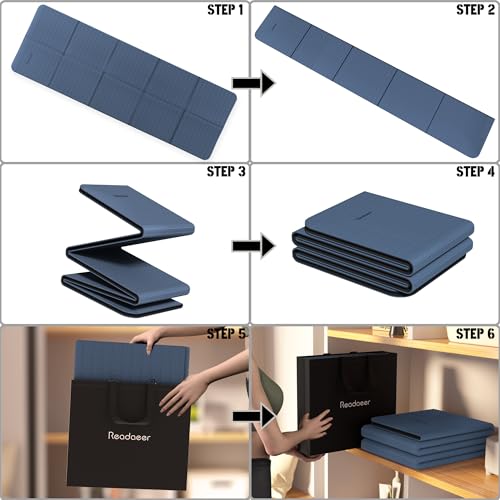 Readaeer Double Color Yoga Mat - 72"x24"x0.24" (6mm),Non-Slip TPE Exercise Mat - color: Blue & Black