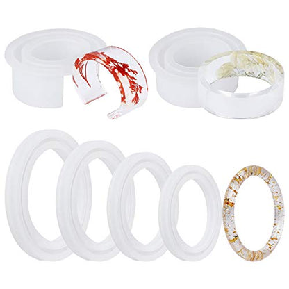 Gartful 6PCS Large Bracelet Resin Molds, Round C Font Silicone Jewelry Mold for Epoxy Casting, Silicone Bangle Mold for Making DIY Crafts Supplies, 6 Sizes - style: Bracelet