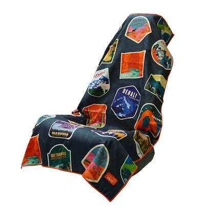 Sprints Athletic Running Towel, Full-Sized, Car Seat Cover - Performance Microfiber… (National Parks) - color: National Parks