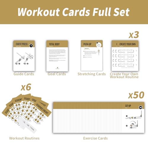 Suspension Workout Cards, 62 Exercises Cards Deck Large Size 5" x 3.5" Fitness Cards for Women & Men, Beginner Fitness Guide to Training Exercises at Home or Gym (Suspension, Vol 1) - style: Suspension Vol1