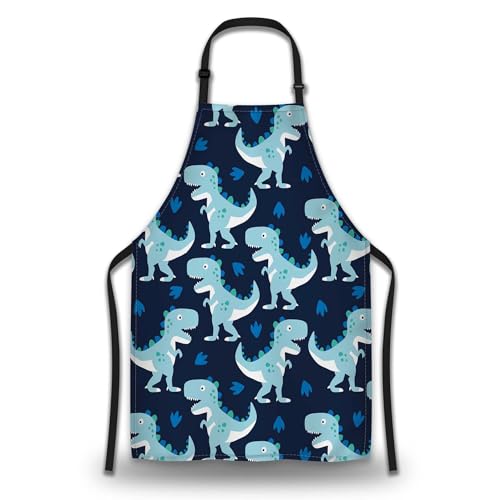 Funny Aprons for Adults Men Dinosaur Man Apron for Kitchen Cooking Restaurant BBQ Painting Crafting Gardening 27” (W) x 31” (H), Waterproof Apron - color: Dinosaur