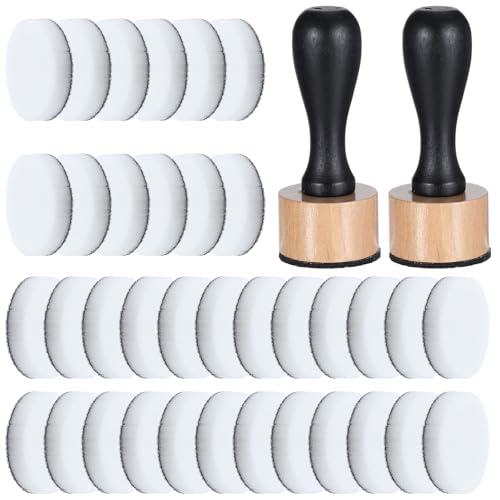 Oruola 46pcs Ink Blending Tool, 2 Ink Blending Brushes & 44 Replacement Refill Sponge Domed Foam Pads Art Supplies for Scrapbooking Painting Drawing Art Supplies Distressing Blending
