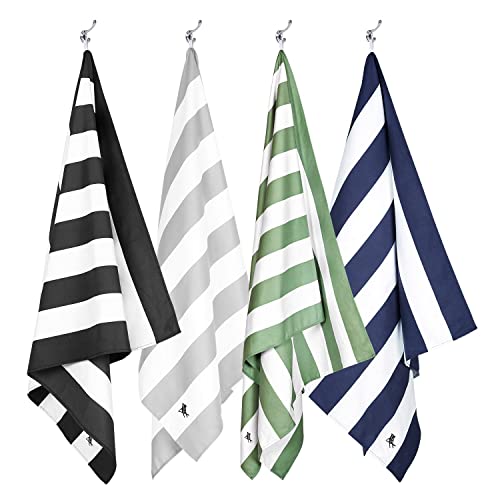 Dock & Bay Quick Dry Beach Towel - Cabana - Cayman Khaki - Large | Sand-Resistant, Includes Travel Bag, Lightweight & Compact, 100% Recycled DryQ Fabric, Large (160x90cm, 63x35") - color: Cabana - Cayman Khaki, size: Large (160x90cm, 63x35")