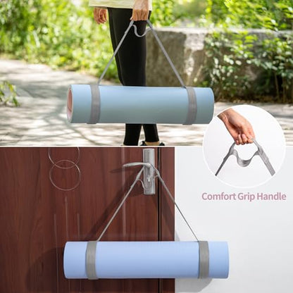 Trilancer Yoga Mat Strap with Hook and Loop Closure - Mat Not Included - color: Grey