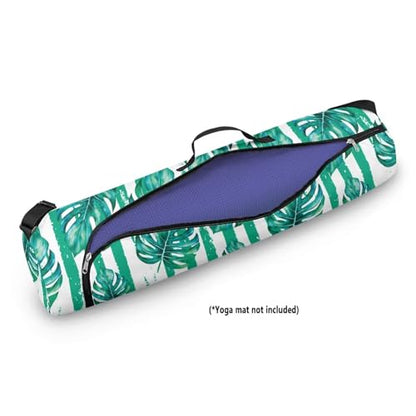 Yoga Mat Bags for Women Lightweight Gym Bag with Strap Full Zip Yoga Accessories - color: Stripe Palm