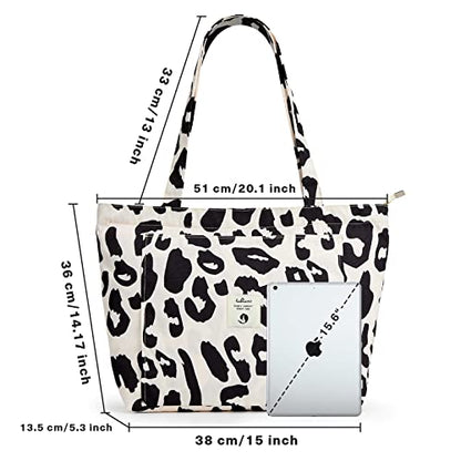 WLLWOO Yoga Mat Carrier Bag for Women Canvas Carryall Tote Gym Pilates | Large Holder Zipper Shoulder for Beach Travel Workout Fitness Office - color: leopard
