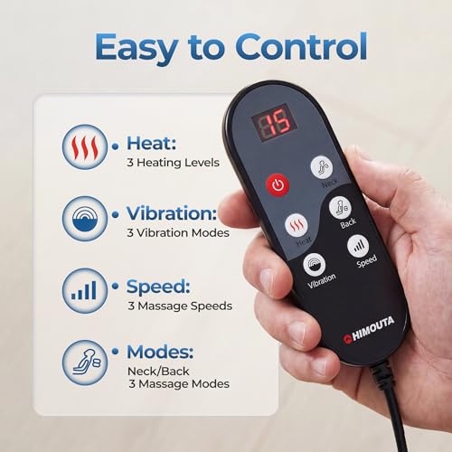 Massage Chair Pad, 3-in-1 Shiatsu Neck and Back Massager Cushion with Heat, Adjustable Height & Intensity, Full Body Massage Pad for Recliner and Sofa, Fathers Day Dad Gifts - color: Black