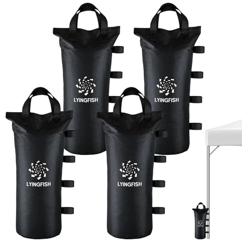Canopy Weights Sand Bags for Canopy Legs - Portable Tent Weights Set of 4, Sand Bags for Weight(Bearing 120 lbs), Heavy Duty Windproof Anchors for Pop Up Tent, Outdoor Events & Market Stalls(No Sand) - size: 4X30LBS