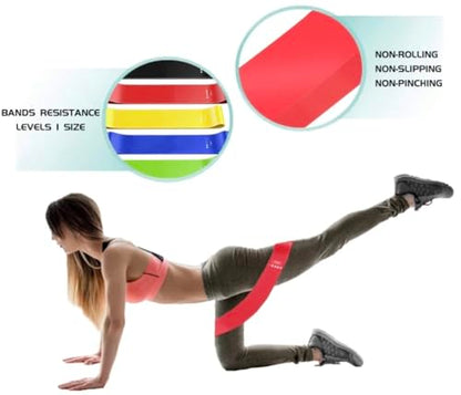 Resistance Loop Exercise Bands with Instruction Guide and Carry Bag, Set of 5