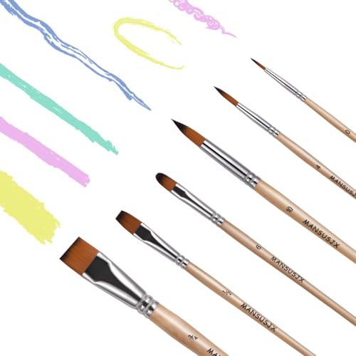 Travel Watercolor Brushes for Artists Set of 6 Paint Brushes for Watercolors & Versatile in Gouache, Oil - Premium Art & Travel Kit