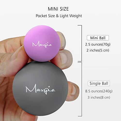 5.1cm(2인치) 미니 마사지 볼, 손바닥, 손, 발, 다리, 목, 등, 트리거 포인트 근육 테라피 볼, 근막 이완, 족저근막염 완화, 그레이 - color: 회색.