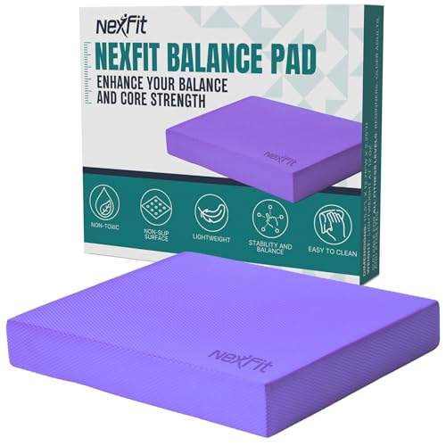 High-Density Balance Pad - Durable TPE Foam Balance Pad Physical Therapy, Foam Exercise Pad with Non-Slip Surface, Lightweight for Home & Gym Workouts, Core Strength & Balance Enhancement - color: Purple, size: Large(15.5" x 12.5")