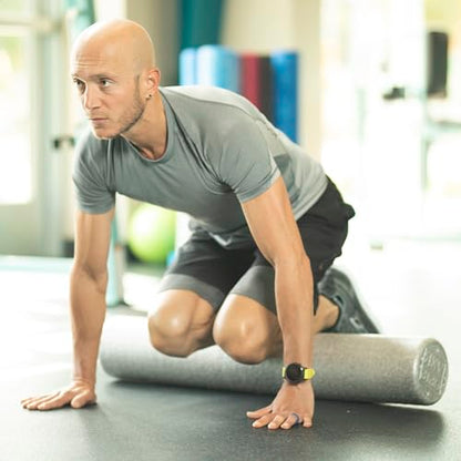 OPTP Silver AXIS Moderately Firm Foam Roller – Round, Silver, 36" x 6" - size: 36" x 6" Round