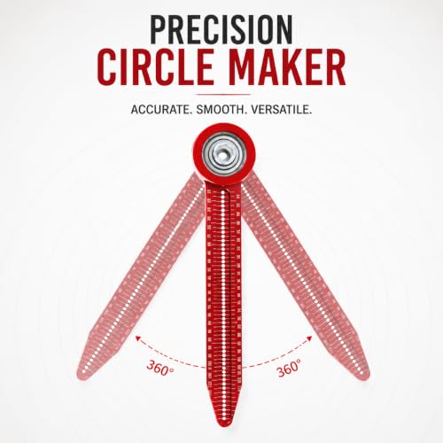 Compass Tool for Drawing Circle, Precision Aluminum Alloy Circle Maker with Clear Markings, Great for Woodworking, Technical Art & Classroom Use