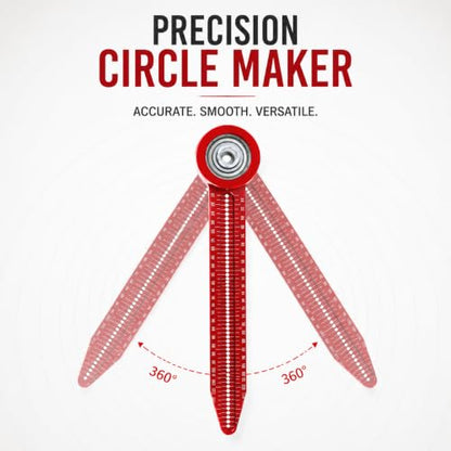 Compass Tool for Drawing Circle, Precision Aluminum Alloy Circle Maker with Clear Markings, Great for Woodworking, Technical Art & Classroom Use