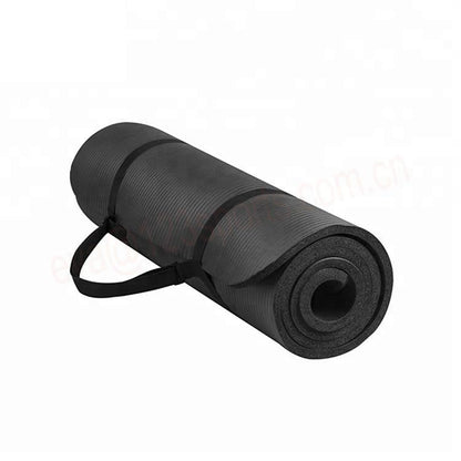 Extra Thick Yoga Mat, 10mm NBR Exercise Mat with Carry Strap, Non-Slip for Home & Gym Workouts, 72x24 inches