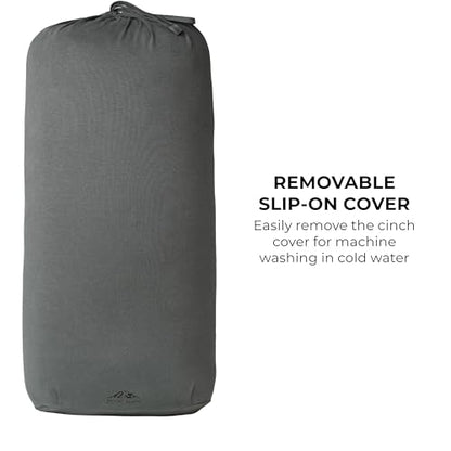 Mount Adams Firm Rectangular Yoga Bolster, 24x10x5in - color: Charcoal - Cinched Cover