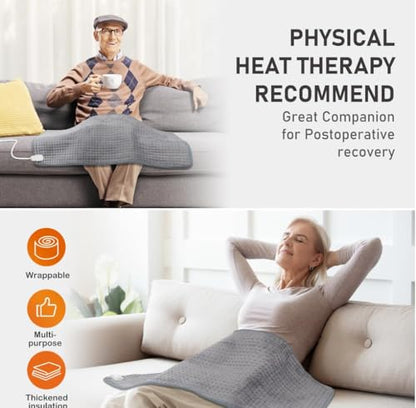 Extra Large Heating Pad -20x40 Inches Electric Heat Pad for Back Pain Relief with 10 Temperature Settings and 3 Timer Auto Shut Off, Gifts for Mom - size: 20x40 Inch Gray