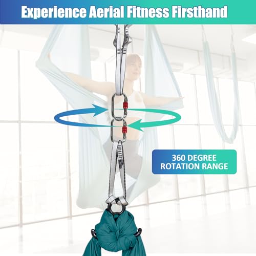 Aerial Silks Kit & Aerial Yoga Hammock - 11Yd Premium Fabric with Hardware | Easy Setup for Flying Yoga, Aerial Swing & Fitness - Supports Up to 14ft Rigging(Navy) - color: Dark Green
