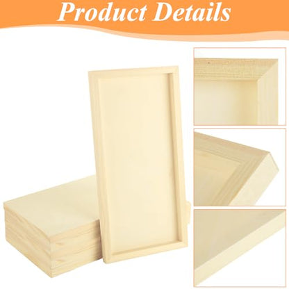 8PCS 8 x 16 Inch Wood Panels for Painting, Unfinished Wooden Canvas Panel Boards, Wood Panel for Arts & Craft Paint Pouring Panel Board - size: 8 x 16 Inch