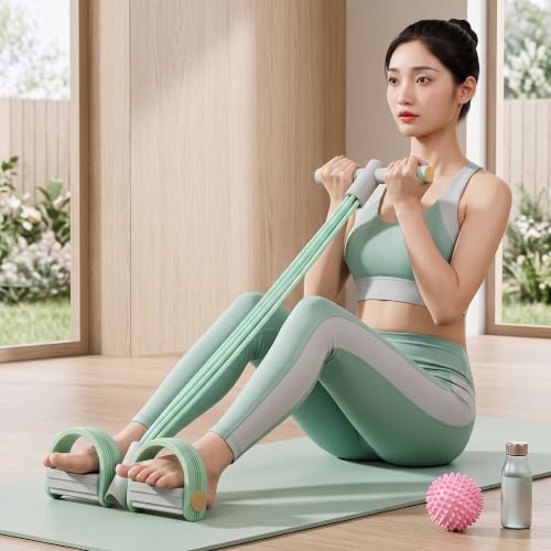 6-Tube Elastic Yoga Pedal Puller Resistance Band - color: Green
