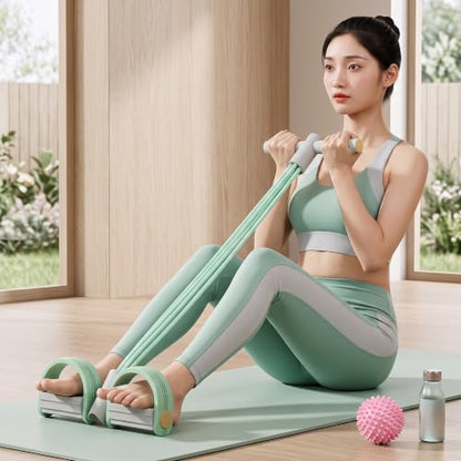 6-Tube Elastic Yoga Pedal Puller Resistance Band - color: Green