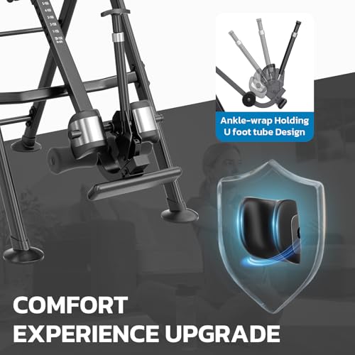 YOLEO 2026 허리 통증 완화용 중력 반전 테이블 열 및 마사지 요추 패드 등 스트레처 기계 136.1kg(300파운드) - color: 실버
