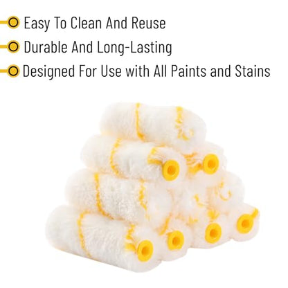 Bates- Paint Rollers, 4 inch Paint Roller with 40 Covers, Wall Painting Tool - color: White, size: 4 inch Paint Roller+40 Covers