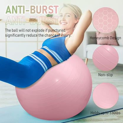 Leyndo 4 Pcs 26 Inch Yoga Exercise Ball Pilates - color: Macaron Color