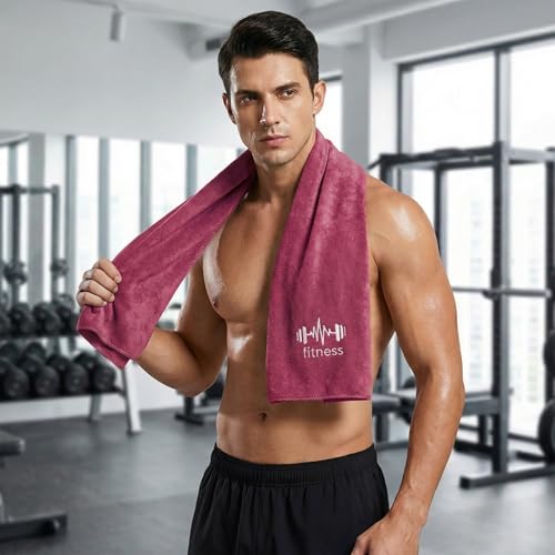 Fitness Towel, Sports Yoga Microfiber Quick-Drying Microfiber Towels for Swimming Gym and Yoga Sweat Pad, Pink - color: Pink