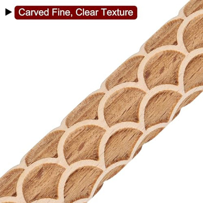 HARFINGTON Wood Clay Roller 4" Fan Pattern Rolling Pins Wood Rollers Pottery Tools Wood Grain Texture Rollers for Clay Baking Dough Playdough DIY - style: Fan