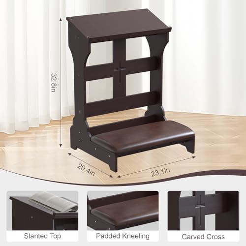 Prayer Bench Kneeler, Wooden Prayer Kneeler for Home