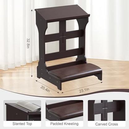 Prayer Bench Kneeler, Wooden Prayer Kneeler for Home