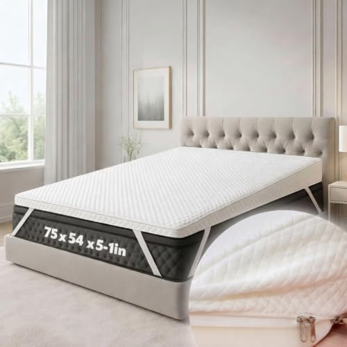 Cinnvoice Mattress Wedge with Cover, 5 Inch Queen Incline Wedge for Back and Neck Support, Adjustable Elevator Under Mattress Topper Support for Bedroom - color: White, size: 5 Inch Full