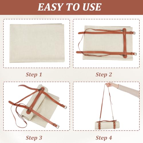 GORGECRAFT 51cm Picnic Blanket Carry Strap Outdoor Leather Portable Handle Belt Carrier Motorcycle Bedroll Straps Holder Adjustable for Camping Travel Rug Yoga Exercise Mat Carpet Home Blanket - size: 510x325x2.5~15.5mm