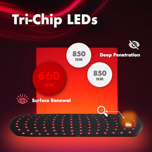 ALLOLO Red Light Therapy for Body, 3 in 1 LEDs Red Light Therapy Belt with Timer Remote Control, 660nm 850nm Infrared Light Therapy Pad for Body Waist Shoulder Knee, 16.7" x 7.9" Large Area - size: 16.7"*7.9"