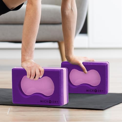 Microdry Sure-Grip Yoga Blocks Collection - color: Purple/Pink