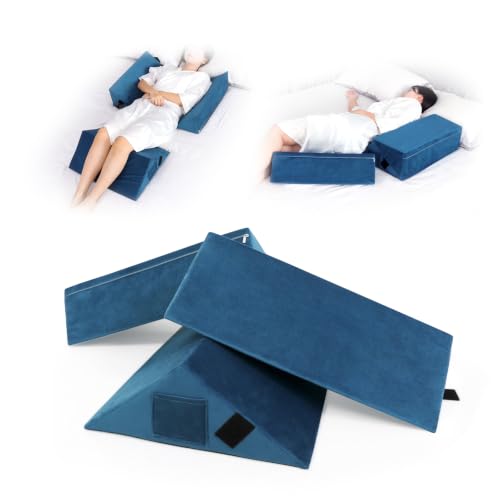 Fanwer Positioning Wedge Pillow for Side Sleeping (3 in 1),19.69",Lake Blue - color: Lake Blue, size: 19.69in