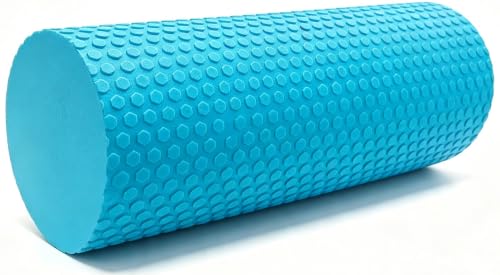 Foam Roller for Exercise, Pilates, Back Physical Therapy, 18" X 6" Round | Medium Density, Deep Tissue Muscle Massage Recovery, Workout Stretching, Trigger Point Fitness, Travel, Compact Size - color: Light Blue