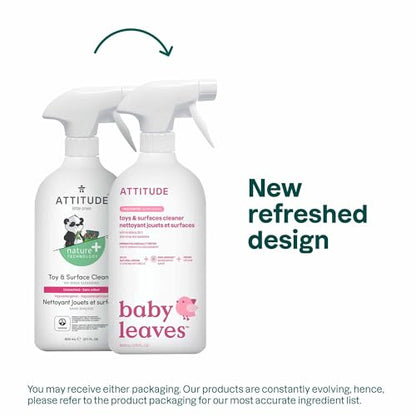 ATTITUDE Baby & Kids Toy Cleaner Spray, EWG Verified, Multi-Surface Cleaner for Toys, High Chairs & Play Areas, Naturally Derived, Vegan, Unscented, 27.1 Fl Oz (Pack of 6)