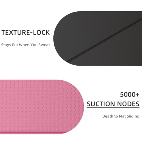 LVME Foldable Yoga Mat, 71"x24"x1/3" Thick(8mm), Non Slip Exercise Mat - color: Obsidian Black+Crimson