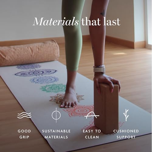 Shakti Warrior TPE Yoga Mat (72 inch x 24 inch x 6mm Thick) | Artist-designed premium TPE yoga mat with a non-slip surface for regular yoga, hot yoga, Pilates, workouts and practice. - color: Chakra 6mm