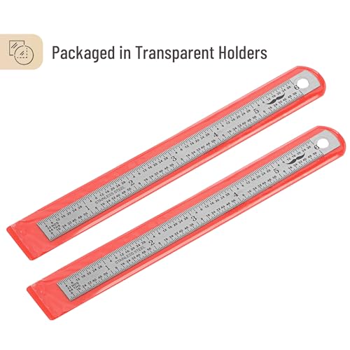 Mr. Pen- Machinist Ruler, 6 Inch, 2 Pack, Stainless Steel Imperial | Precision Measuring Tool, 1/10, 1/100, 1/32, 1/64 Inch Graduation for Engineering, Carpentry, Drafting, Office, School - style: 6 inch, 2 Pack 1/10-1/100 Graduation