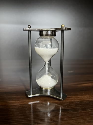 Modern Black Hourglass Timer 1 Minute – Sleek Minimalist Sand Clock for Office, Meditation, Mindfulness, Aesthetic Room Decor & Study Desk Focus Timer