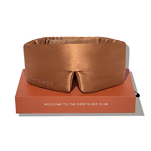 DROWSY Silk Sleep Mask - Face-Hugging, Padded Cocoon for Luxury Sleep in Total Darkness - 100% Pure Mulberry Silk (Tuscan Kiss) - color: Tuscan Kiss, size: 1 Count (Pack of 1)