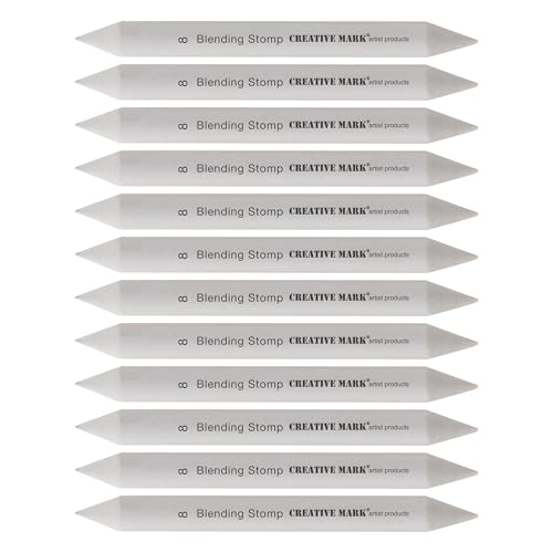 Creative Mark Blending Stumps - Solid Double-Ended Blending Stumps for Blending Charcoal, Pencils, Pastels, and More! - [Size # 8-12 Count] - size: Size # 8 - 12 Pack